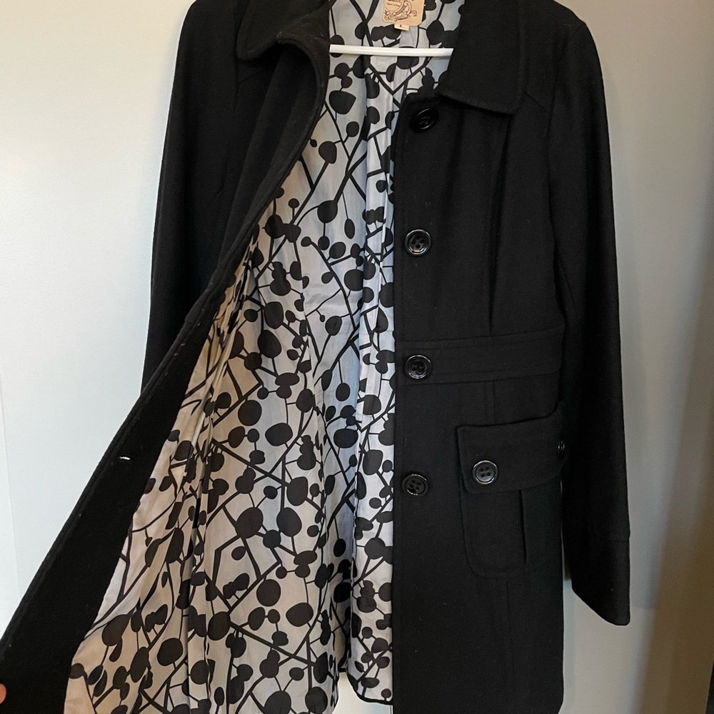 Anthropology Tulle black fitted pea coat - Picture 3 of 4
